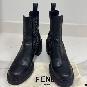 Fendi Domino Black Leather Boots